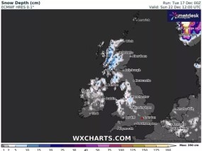 英国天气：寒冷的零下3度极地暴风雪将以每小时11厘米的速度袭来